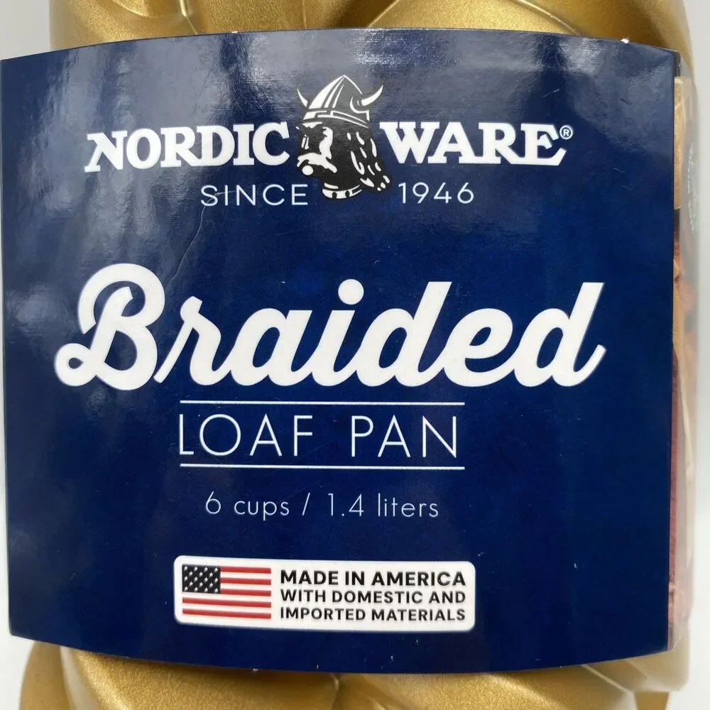 NORDIC WARE 6 CUP DIMENSIONAL  ALUMINUM BRAIDED LOAF PAN New 75th anniversary